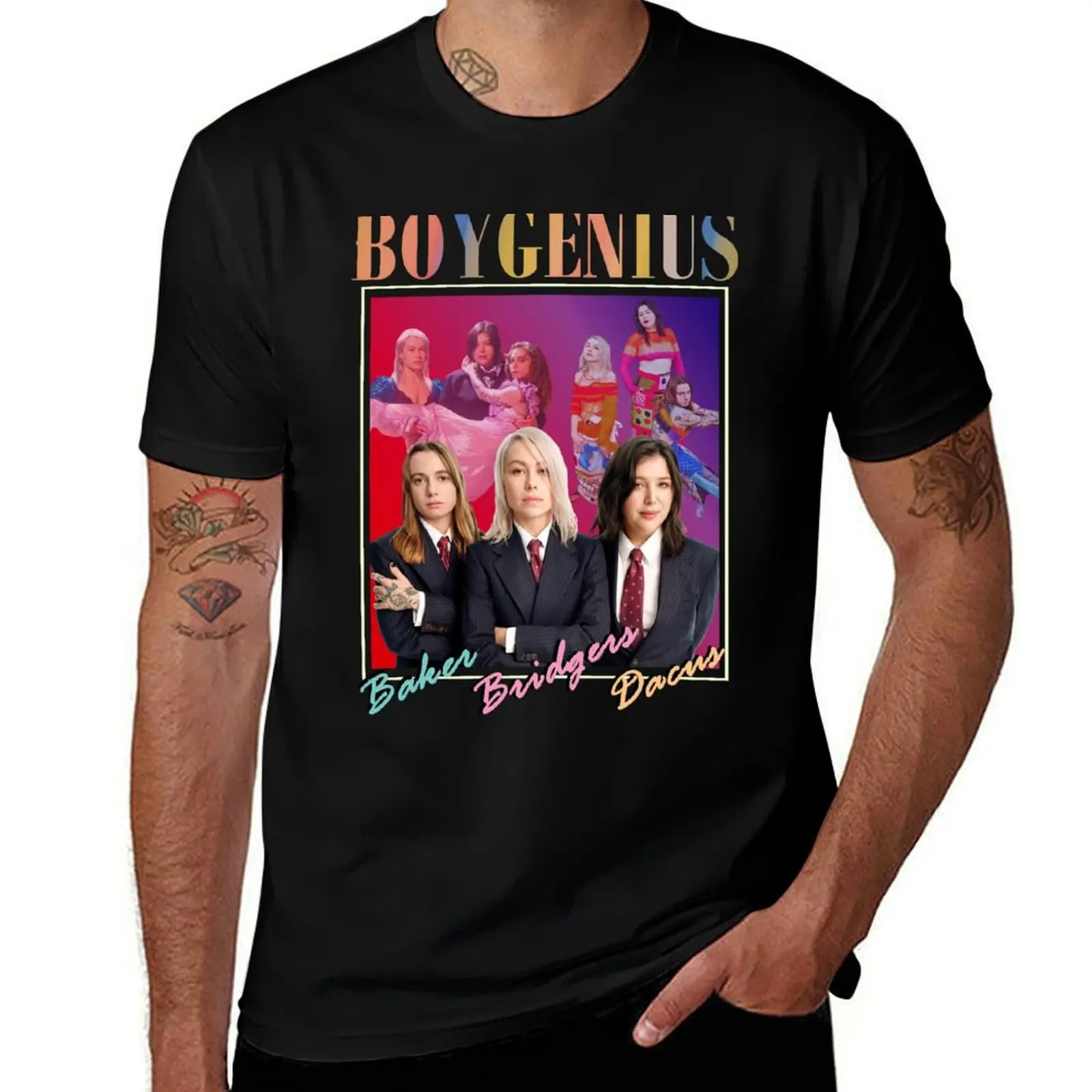 

BOYGENIUS 90s Design Merch The Record Band Label T-Shirt anime t shirts oversize graphic t shirts for man T-shirt