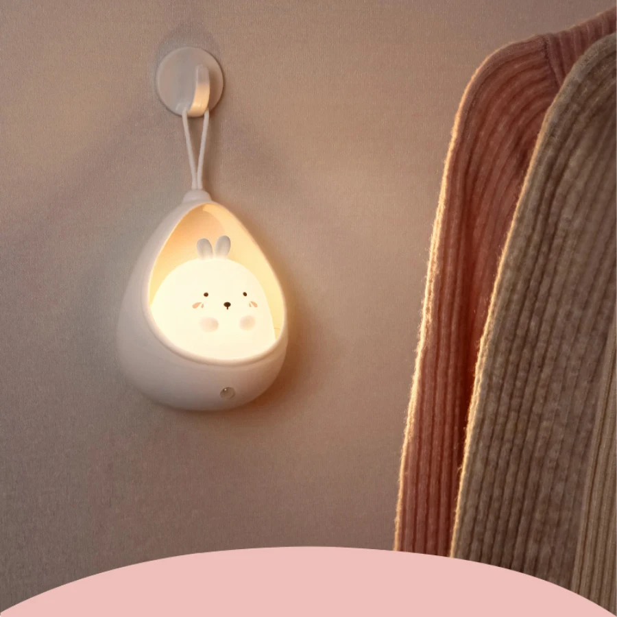 Lampka nocna z kontrola czujnika cute animal indukcja człowieka lampa dla dzieci sypialnia USB akumulator silikonowe kinkiety LED