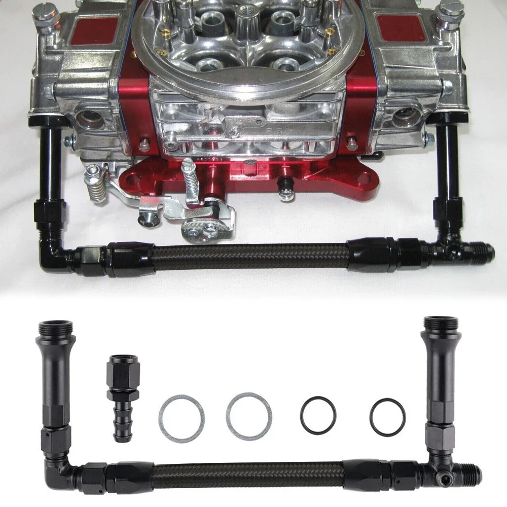 مجموعة خط مدخل مزدوج للمكربن ، تناسب هولي دوميناتور السلسلة ، 7 "، 8" ، 20 خيط ، مضفر ، تغذية مزدوجة ، كربوراتير ، خط وقود ، سيارة ، AN6 ، AN8