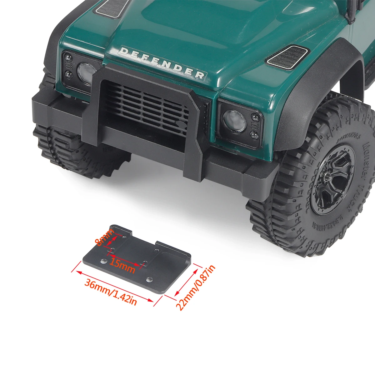 CNC Aluminum Classic Front Rear Bumper with Winch Mount and Grill for 1/18 RC Crawler TRX4M Defender Upgrade Parts