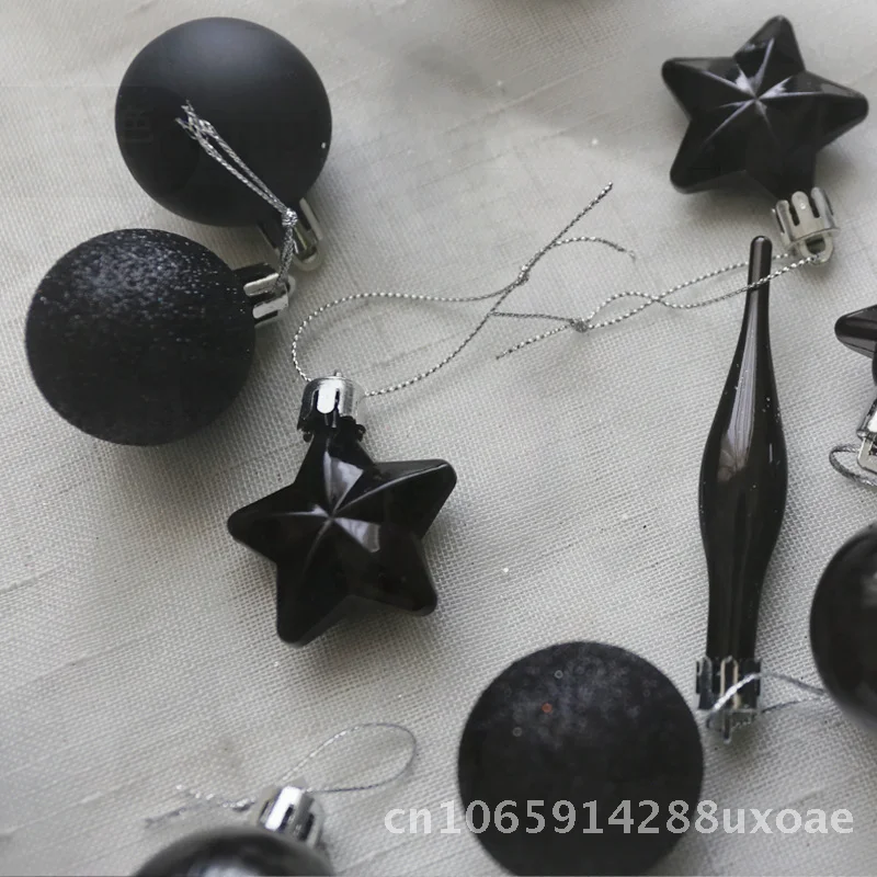 

Black Christmas Ball Decorations 5CM 6CM Special-shaped Powder Candy Onion Hanging Ornaments for Tree 8CM Irregular Balls Set