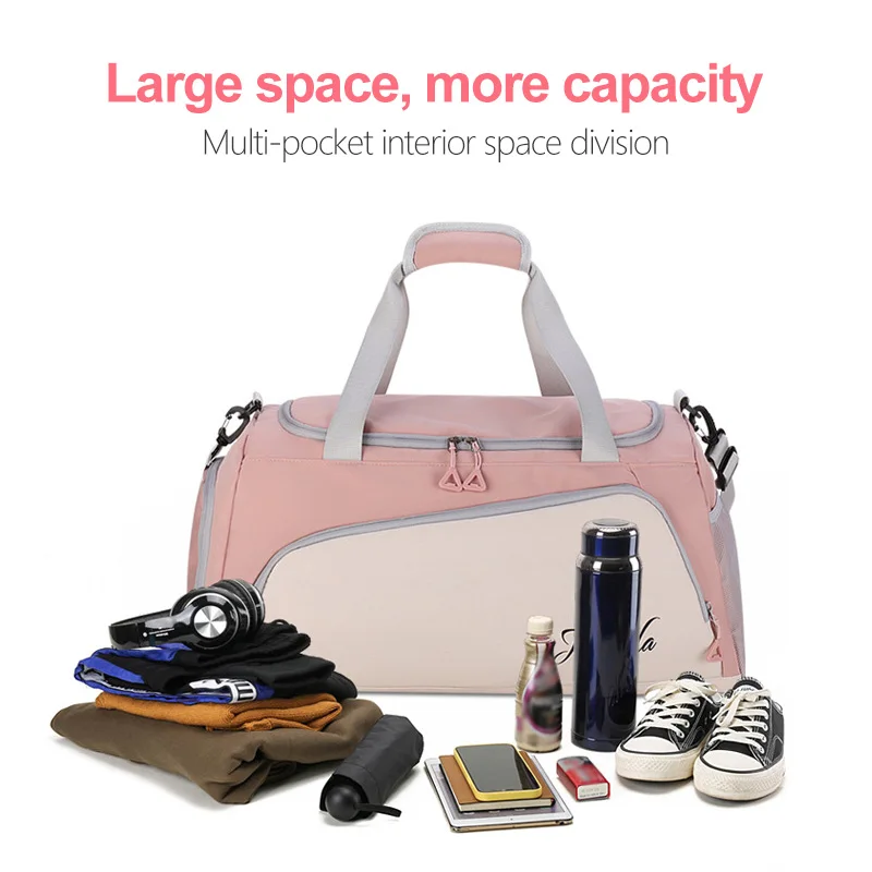 Multifunctional travel bag women\'s sports fitness bag dry wet separation training bag large capacity storage luggage bag men