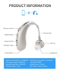 2025 New Rechargeable Bluetooth Portable Sound Amplifier Earphones Auxiliary Listening Noise Reducing Audiphone Elderly Gifts