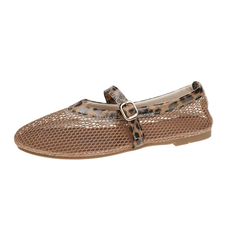 Casual Breathable Mesh Slip-On Women's Sandals Summer Hot Sale Of The Season Flat Bottom Buckle Design Comfortable Rubber Sol... - Image 5