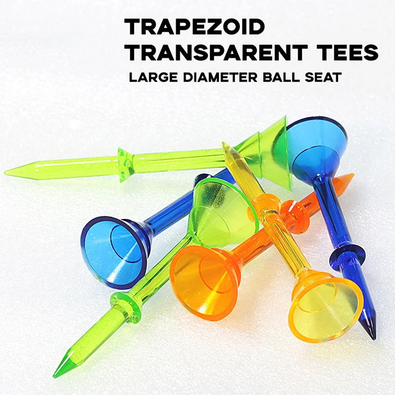 تي شيرتات جولف بلاستيكية كبيرة الحجم مادة PC متينة للغاية 3-1/4 بوصة تي شيرت جولف 10 عبوات من تي شيرتات ثابتة منخفضة الاحتكاك والدوران الجانبي