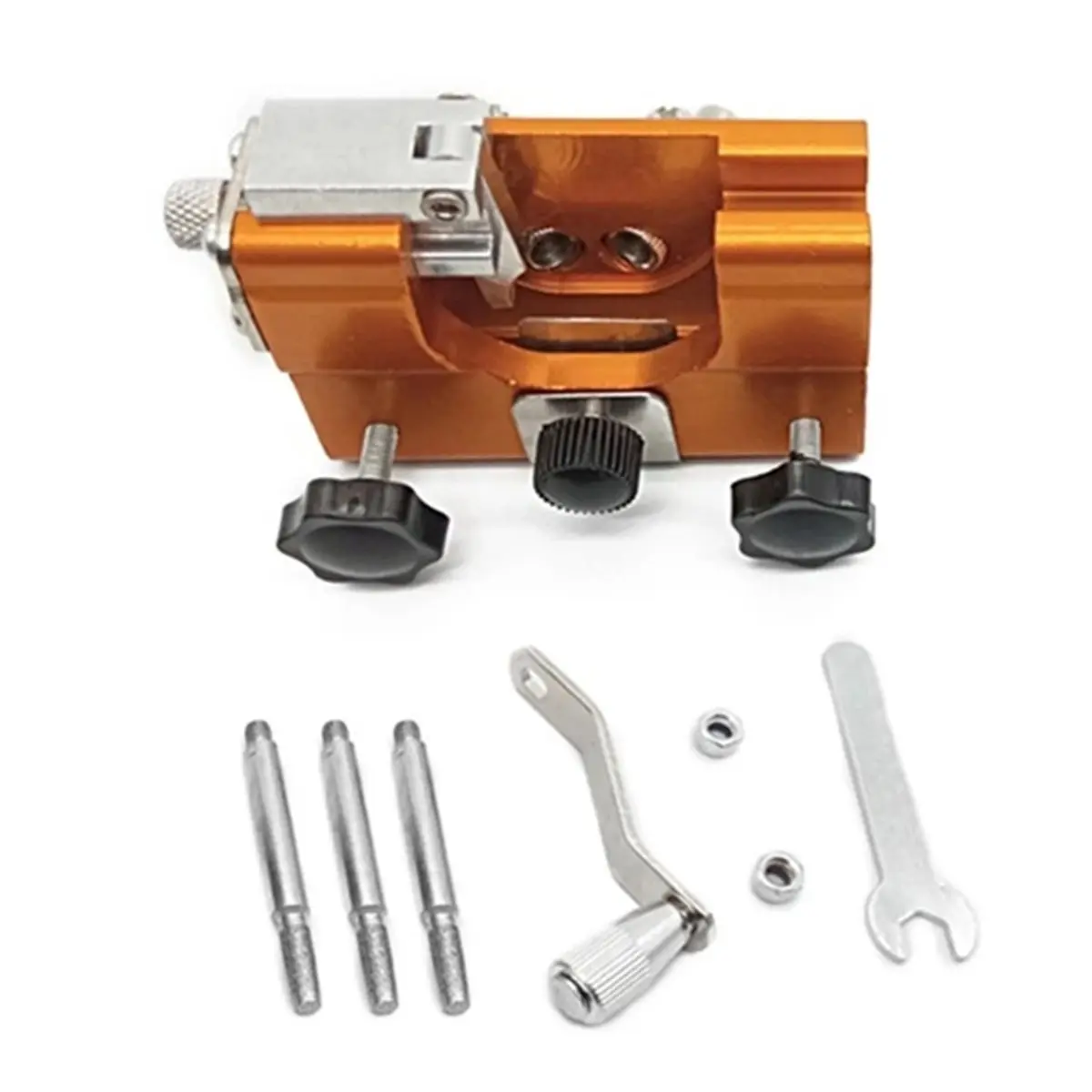 DT35BG Portable Manual Chain Saw Blade Sharpener Tool Burr Grinding Stone Cleaning Brush Chainsaw Jig Kit for Woodworking