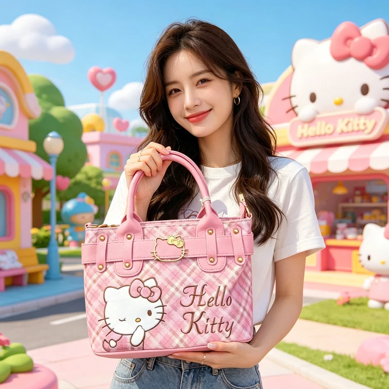 

PU Hellokittys Small Square Bag New Cute Cartoon Large Capacity Portable Crossbody Bag Bags for Woman Printing Kawaii Cartoon