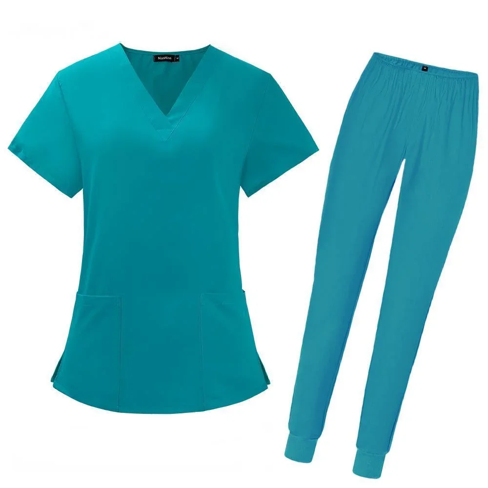 

Solid Color Beauty Salon Nursing Uniform Jogging Pants Spa Uniform Pet Hospital Doctor Scrubs Women Uniform Dentist Work Clothes