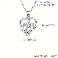 Elegant Style Heart shaped Pendant Necklace Hollow Design Mother's Day Gift Party Suitable for Best Friends Without Box - Image 2