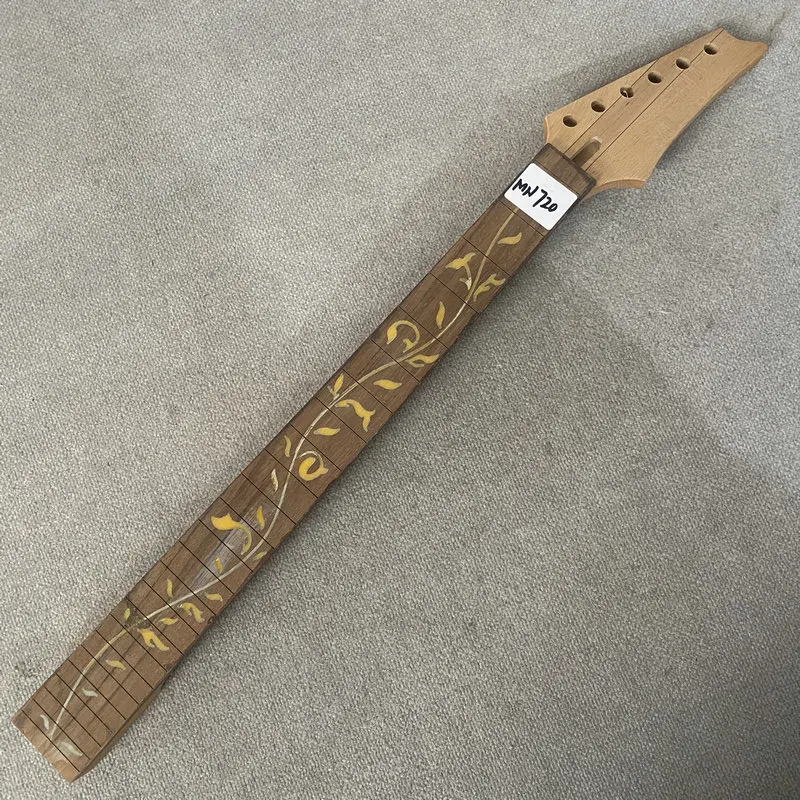 

MN720 Unfinished ST-Style Floyd Rose Tremolo 24Frets Electric Guitar Neck - Cutom Inlay Maple With Sapele 5Ply No Frets
