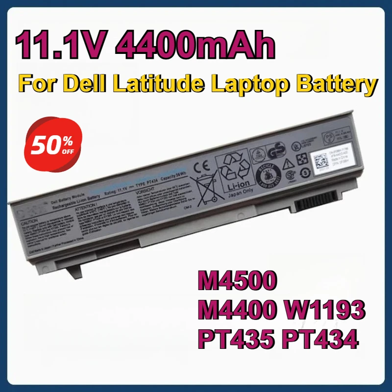 

KY265 4M529 PT434 KY268 11.1V 4400mAh Laptop Battery for Dell Latitude E6400 E6410 E6500 E6510 ATG Precision M2400 M4400 M4500
