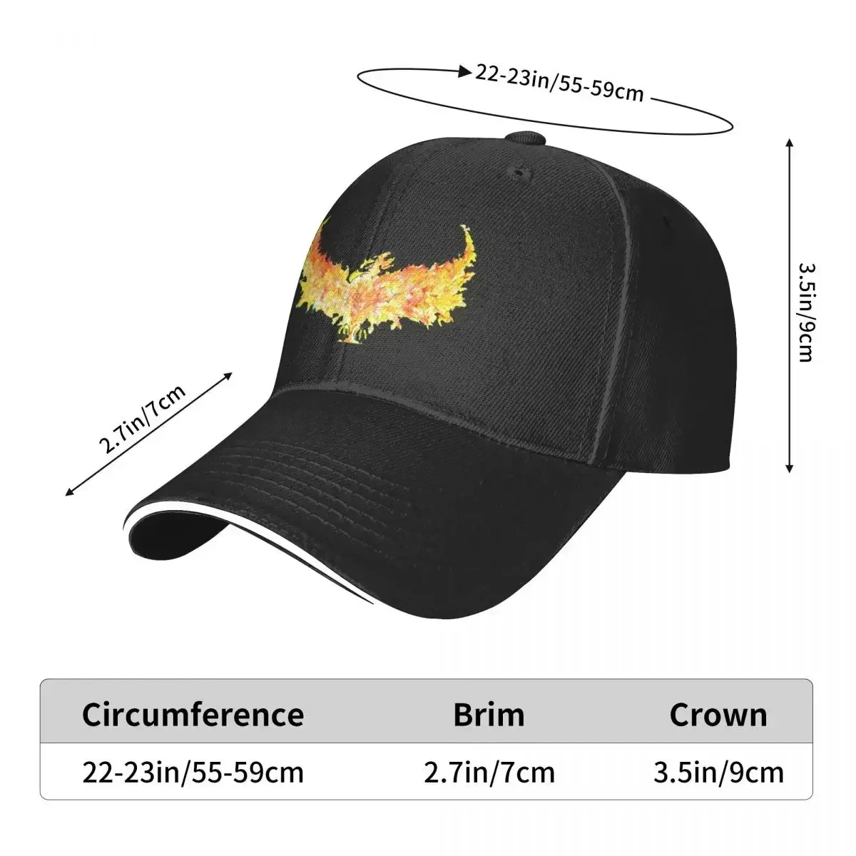 Phoenix  Baseball Caps Snapback Fashion Baseball Hats Breathable Casual Outdoor Unisex Customizable Polychromatic