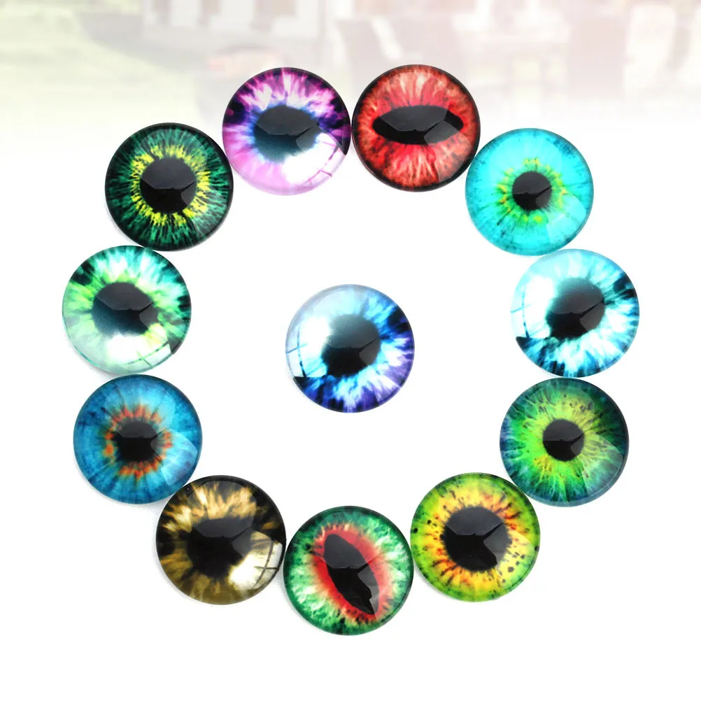 

20Pcs DIY Glass Patches High Quality Delicate Easy Stick Round Jewelry Making Supplies Mixed Color 20mm Glass Patch