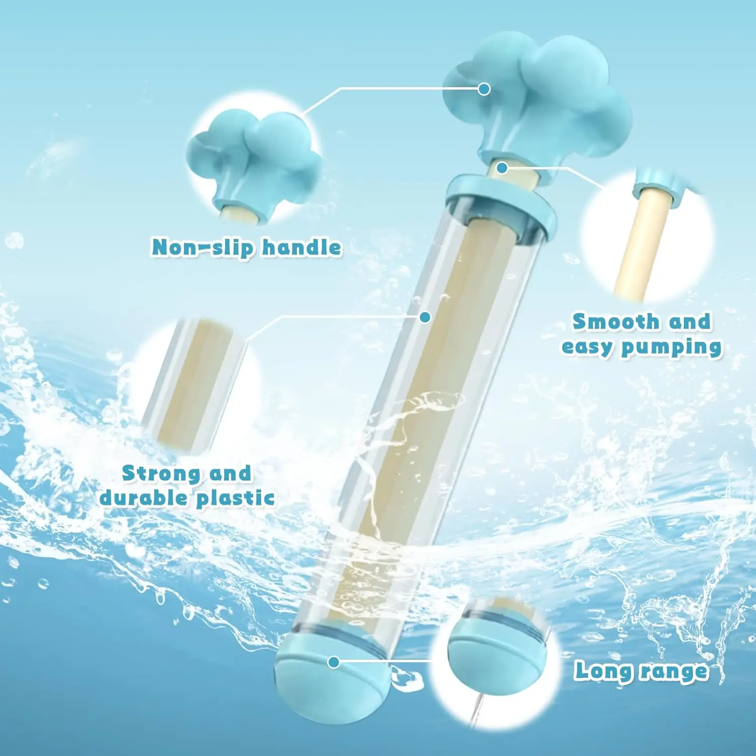 1-3-piece fireworks water gun, high-pressure pull-out water gun, summer party, swimming and bathing, interactive water spray toy