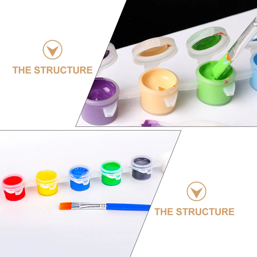 25 قطعة صندوق الصباغ مع غطاء صندوق الطلاء البلاستيكي للألوان المائية الفرعية التعبئة المقالي الفن حقيبة للتخزين المقصورات حامل اللون #5