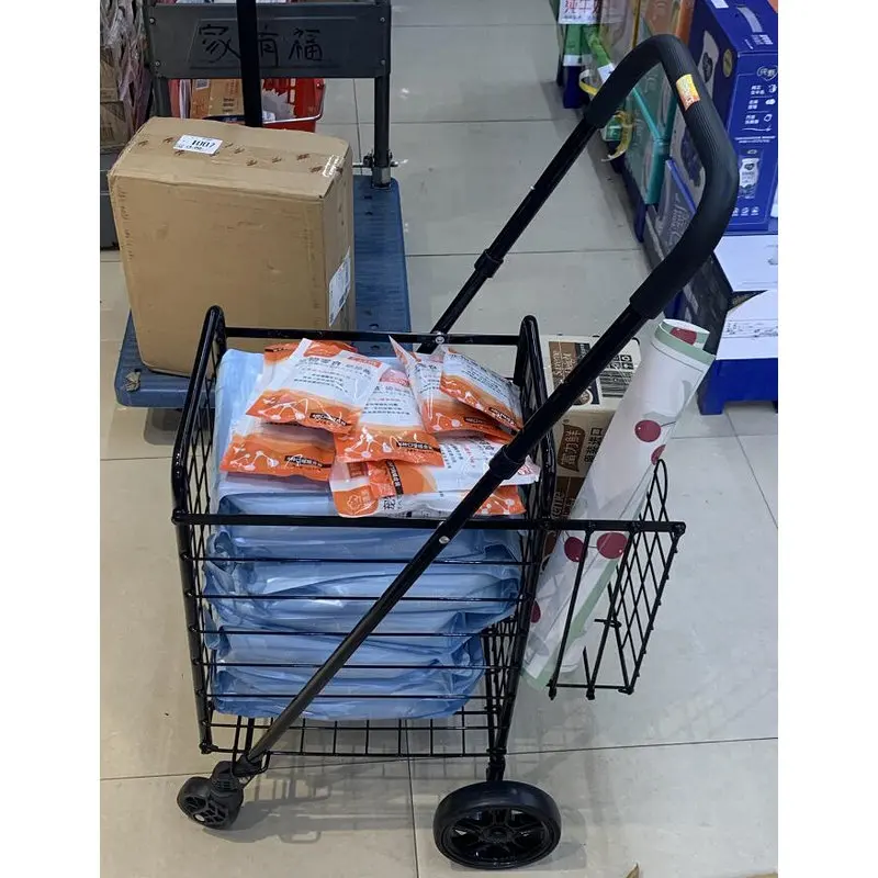 Household Shopping Cart with Wheels, Can Load 40KG, Foldable Stall Trolley For Groceries