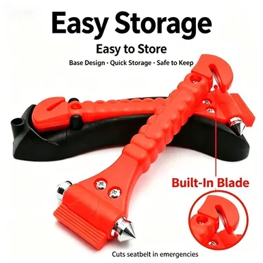 Car broken window emergency escape hammer two-in-one high hardness carbon steel safety hammer car truck bus seat belt cutter