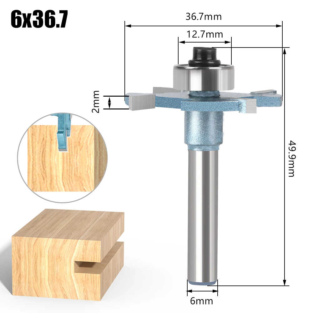 Wood Router 1/4in 6mm Shank Straight End Mill Trimmer Cleaning Flush Trim Corner Round Cove Box Bits Tool Milling Cutter New