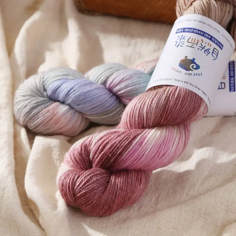 300g/set Segment Dyeing Knitting Wool Yarn for Sweater Scarf Hat Gloves Shawl Cardigan Diy Soft Fluffy Smooth Gradient Thread view 6