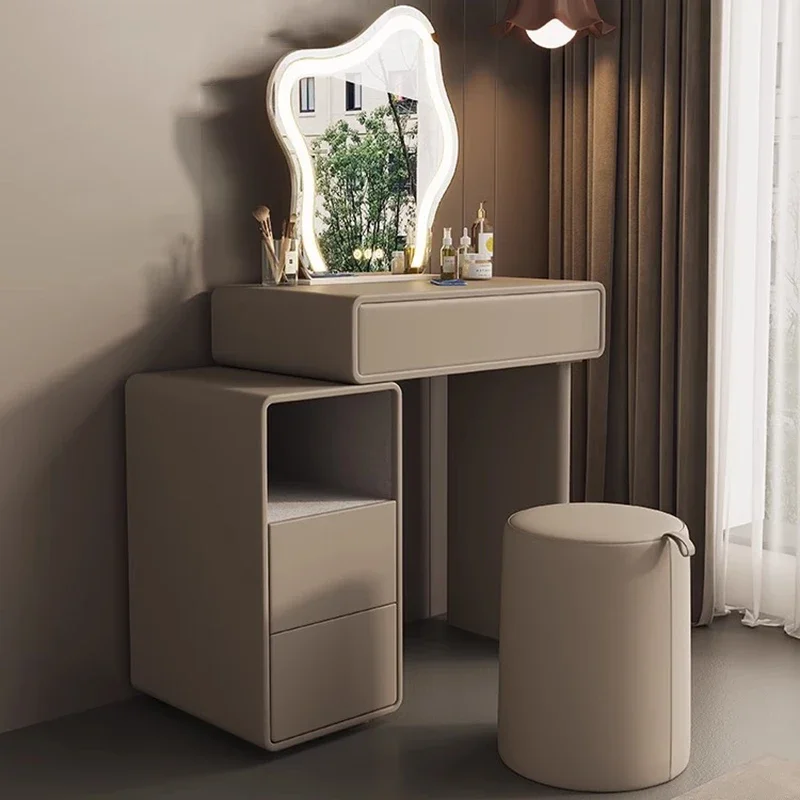 

Storage Organizer Dresser Drawers Desings Light Modern Wooden Dressing Table Mirror Hotel Luxury Mueble Tocador Furniture