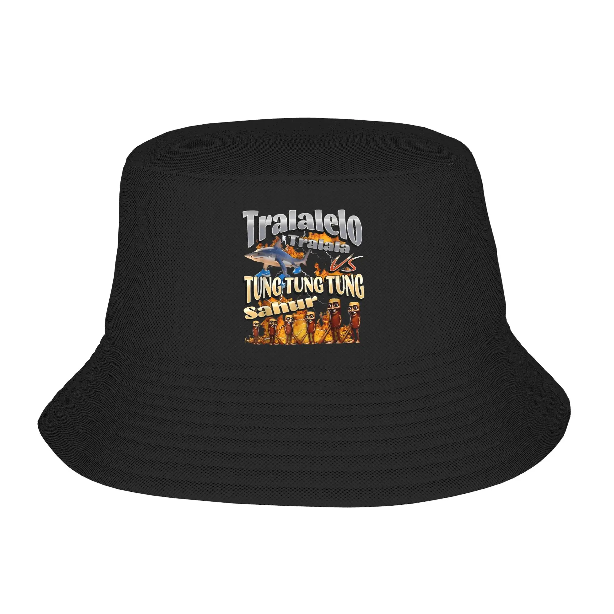 Teen Bucket Hat Tralalelo Tralala vs Tung Tung Tung Sahur Meme Vacation Getaway Headwear Fisherman Cap Italian Brainrot Bob Hat