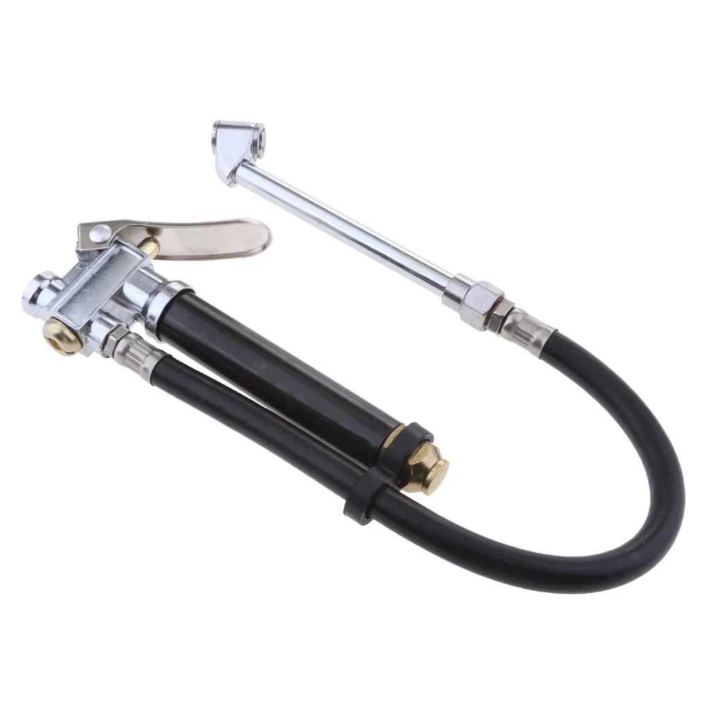 Car Truck Tire Inflator Gauge Dual Chuck Air Compressor Hose 18.5\'\' 120psi