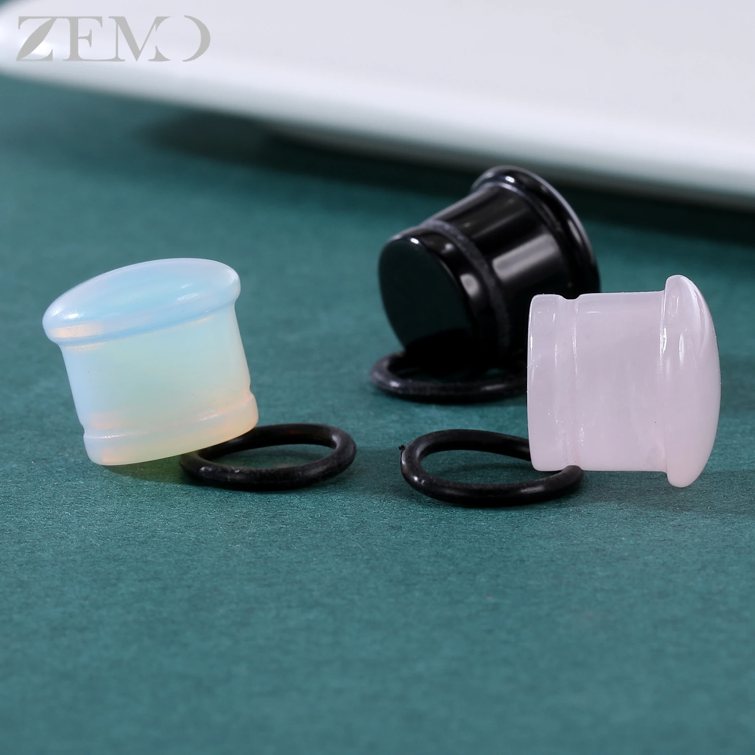 ZEMO 2pcs/lot Natural Stone Ear Plugs And Tunnel Unisex Punk Large Gauges Single Flare Flesh Strecher Expander Piercings 4-18MM - Image 4