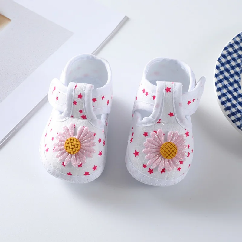 Bobora Cute Baby Shoes Prewalkers Newborn Fashion Flower Bow Infants Toddler Soft Sole First Walkers Canvas Shoes 0-1 Year