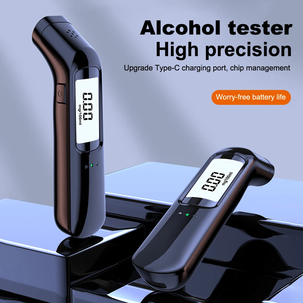 Alcohol Tester Non-Contact with LED Digital Display Alcoholmeter Alcohol Tester Accuracy Breathalyzer Diagnostic Tool