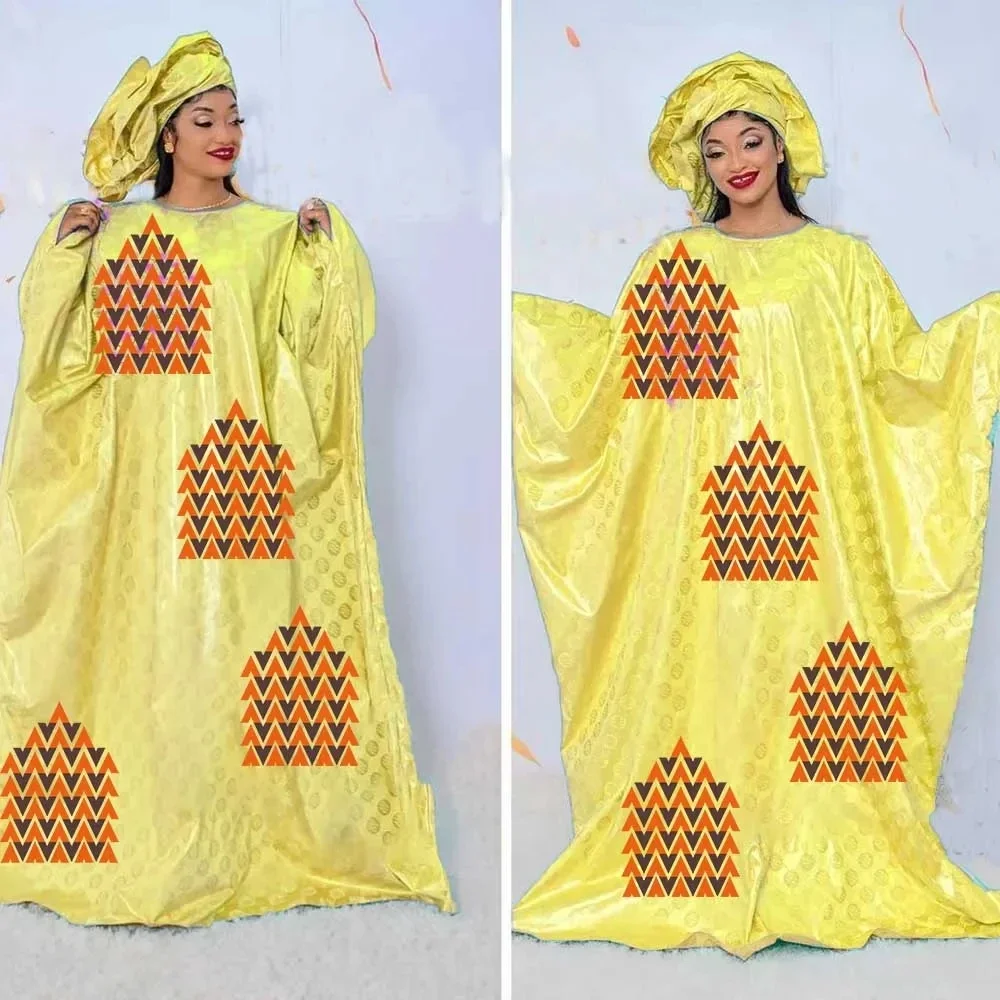 2024 Bazin Riche Dresses From Senegal - Elegant Bazin Long Robe for Women Party - Original Dashiki Fashion for African Women