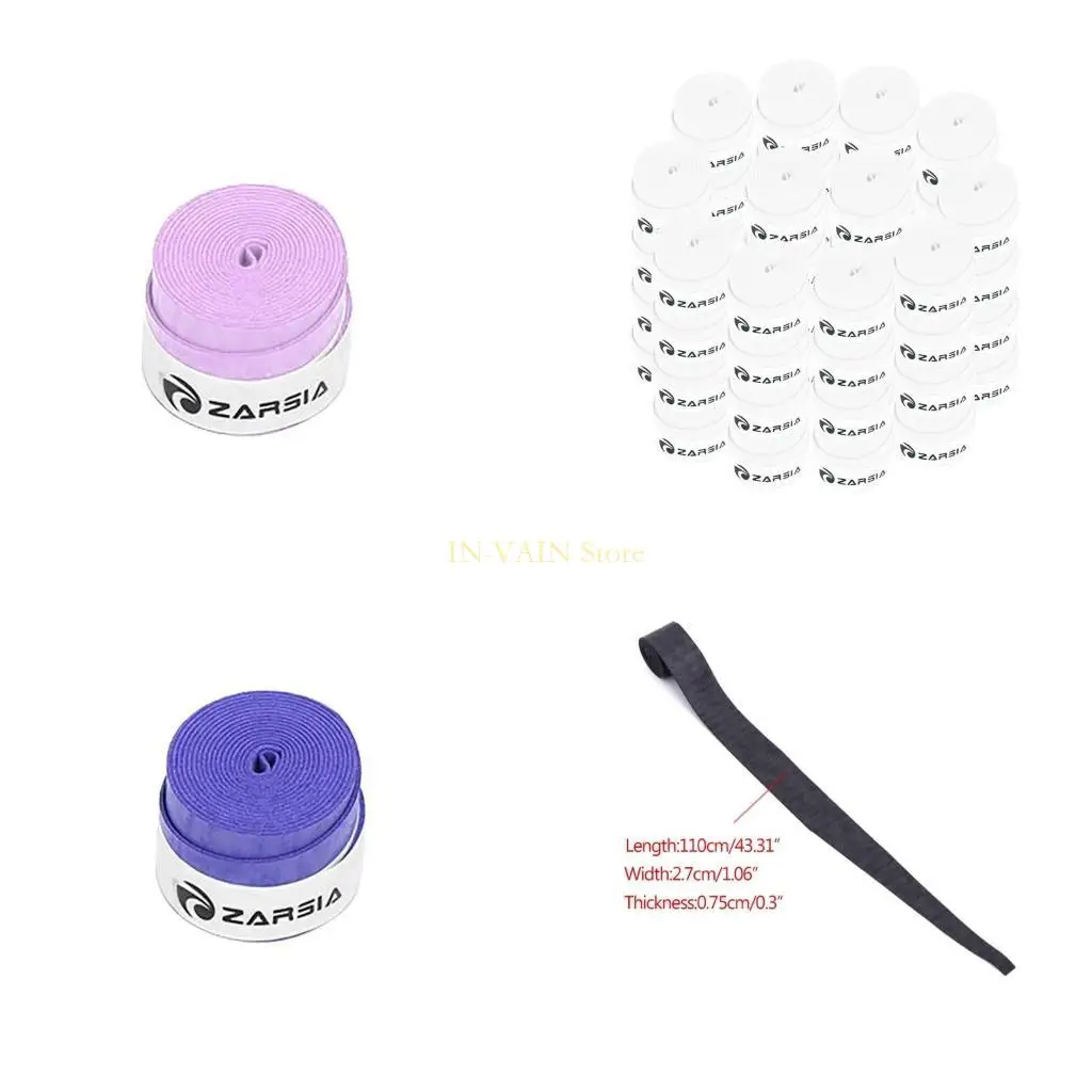 

M5TC 60 Pcs Badminton Overgrip Tennis Racket Overgrips Anti-slip Pickleball Grip Tape