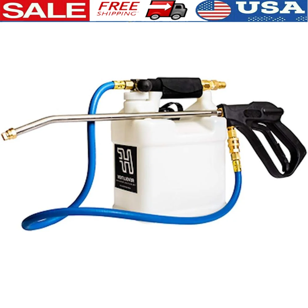 

Revolution Injection Sprayer High Pressure Chemical Sanitizing Fertilizer Wand Holder Stainless Steel Quick Connect 5 Quart Tank