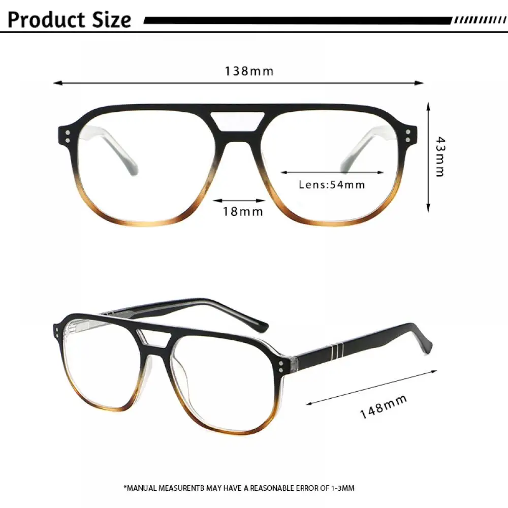 CATERSIDE Modische Herren-Pilotenbrille mit Blaulichtfilter, Flachrand-Design mit Doppelbrücke, Brillengestell, Damen-Dekorationsbrille – Detail 5