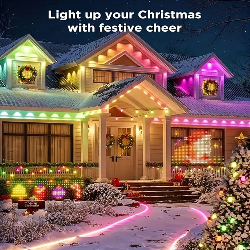 قوس قزح الطنف ضوء RGB سلسلة أضواء دائمة في الهواء الطلق مقاوم للماء الديكور المثالي حفلات عيد الميلاد والأنشطة الخارجية