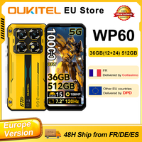 OUKITEL WP60 7.2” HD+ 120Hz Display Smartphone 36GB(12+24) RAM 512GB ROM MTK 7025 5G 10000mAh Rugged Phone 108MP Android 15 NFC