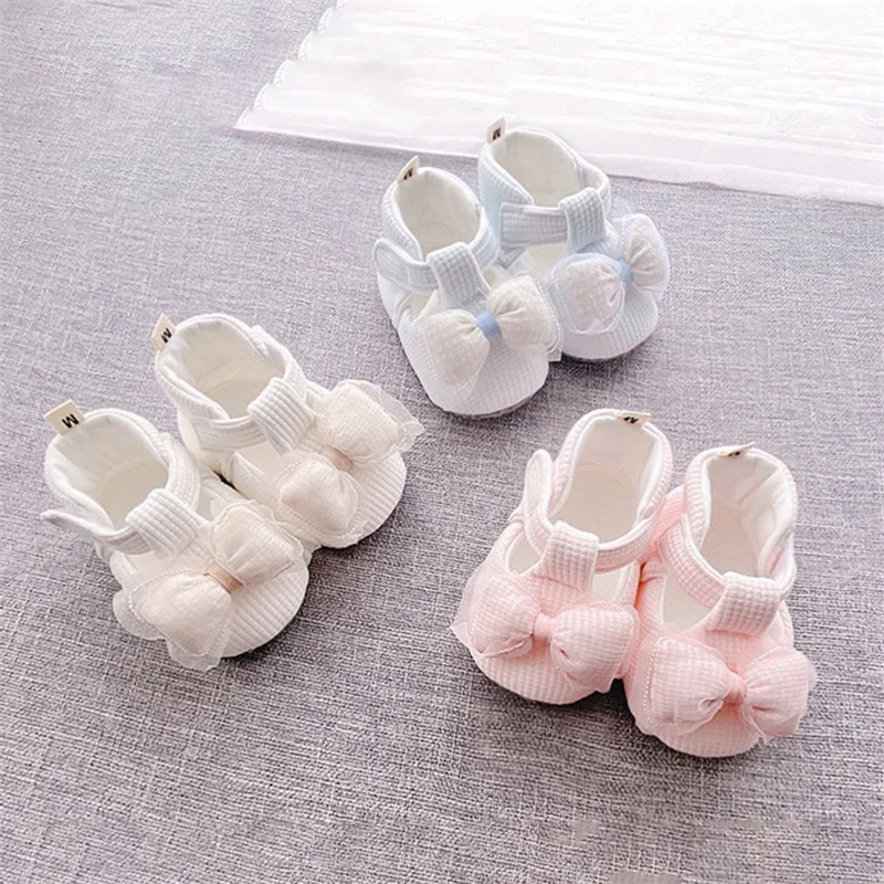 0-18M Baby Girl Spring Princess Shoes Cute Bowknot Non-Slip Soft Sole Adorable Fall Shoes