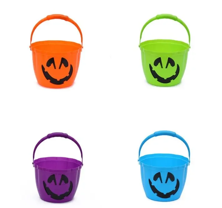 

Halloween LED Portable Pumpkin Basket Trick Or Treat Colourful Children Toy Candy Storage Buckets Hallowmas Party Decorations SN