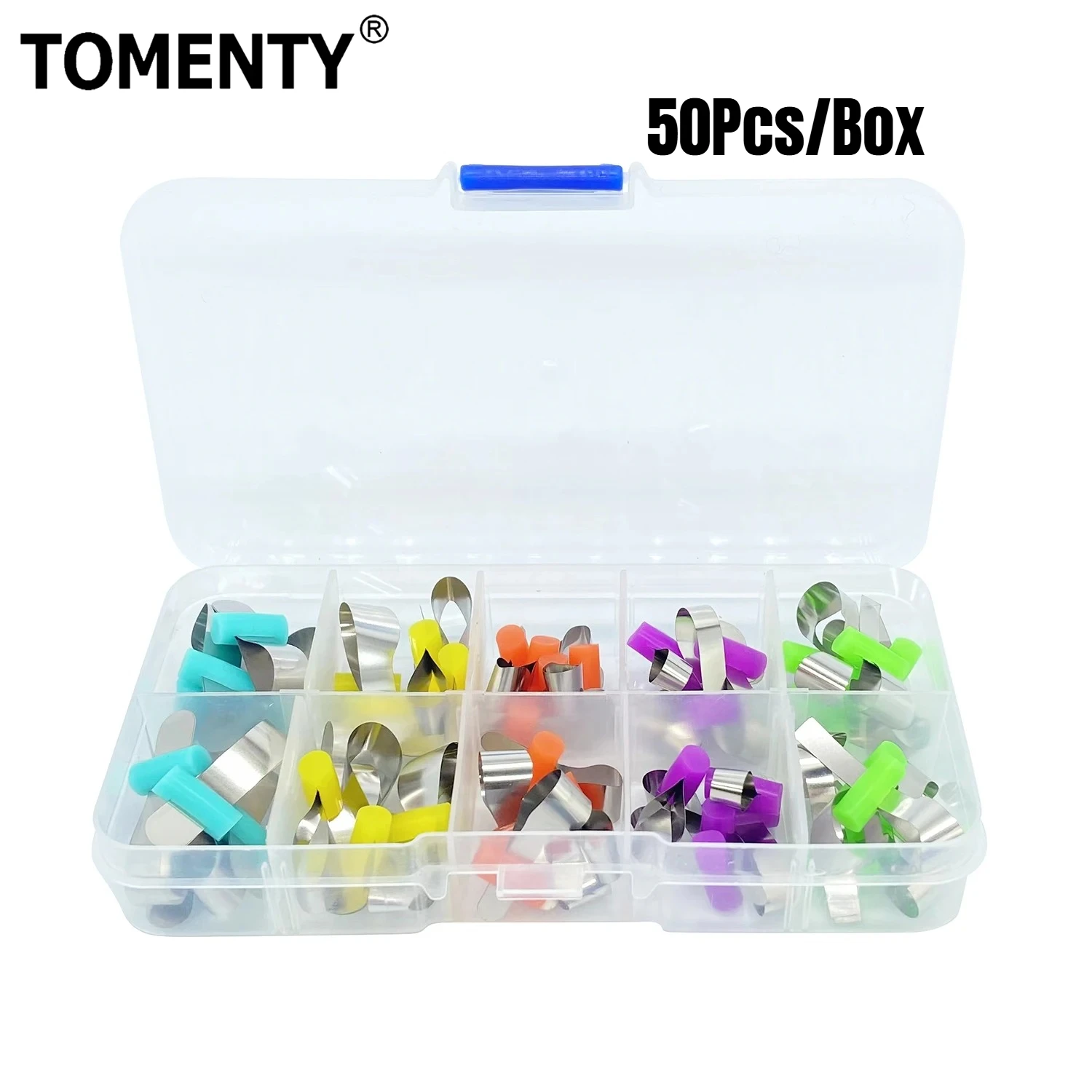 

50Pcs/Box Tomenty Dental Metal Matrices Bands Retainerless Automatrix with Locker Forming Sheet Orthodontic Sectional Contoured