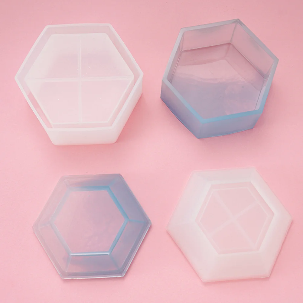 

1Pcs Heat Resistant Silicone Storage Box Mold Hexagonal Flexible DIY Jewelry Box Mold Crystal Epoxy Jewelry Storage Container