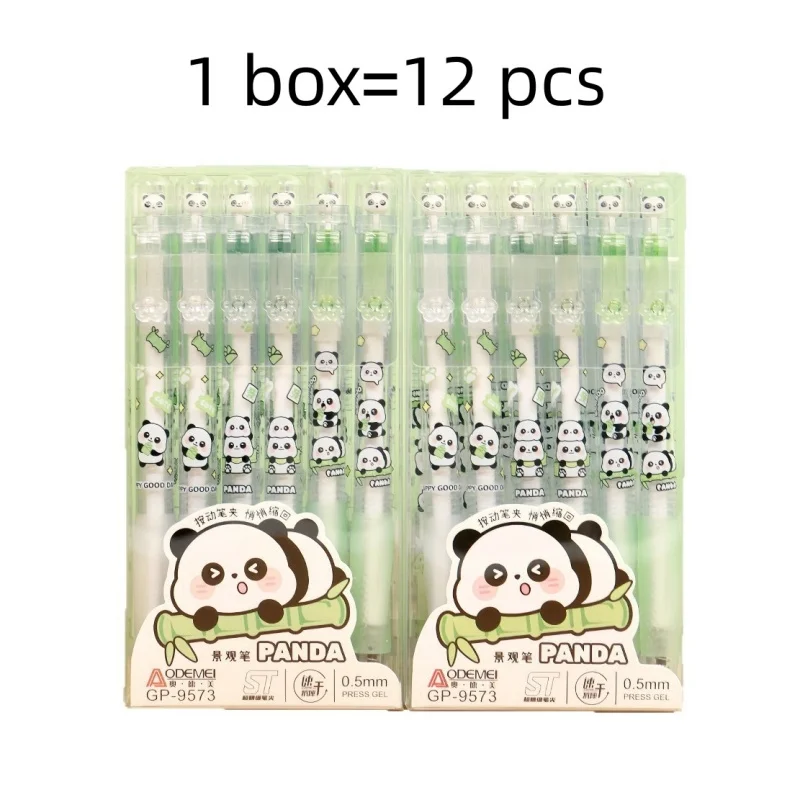 60pcs/lot Creative Panda Landscape Press Gel Pen Cute 0.5mm Black Ink Neutral Pens For Writing Office School Supplies