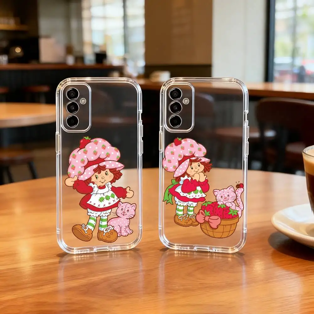 

Nice girl S-Strawberry S-Shortcake Phone Case For SamsungA10,12,20,21S,30,31,40,50,51,52,70,71 Transparent Cover