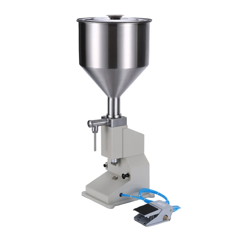 A02 5-50ml Semi Automatic Pneumatic Small Bottle Cream Shampoo cos me tic Filler Paste Liquid Filling Machine