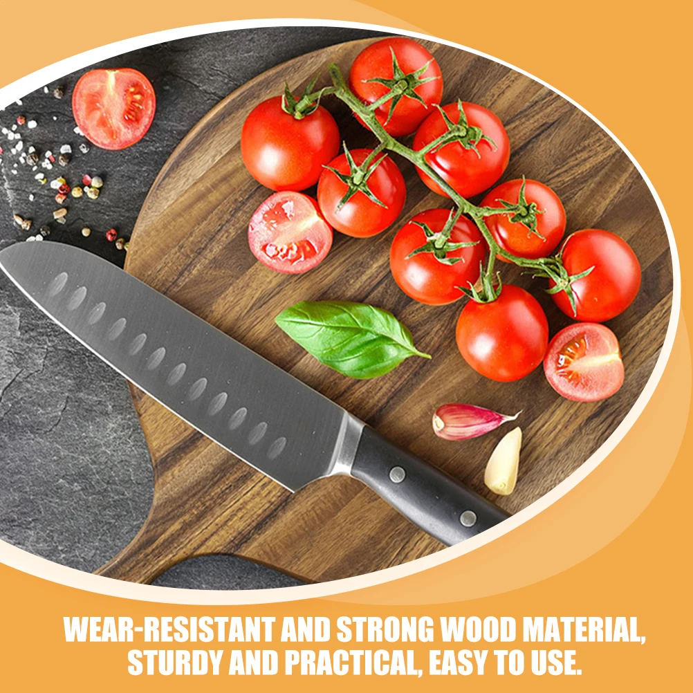 

Round Cutting Board Wooden Chopping Boards Smooth Wood Solid Shape Pizza Tray Breadboard Kitchen Tool Strong Material Food Tray