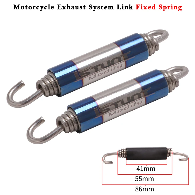 2pcs 62mm 86mm Universal Motorcycle Exhaust Spring Hooks Front Middle Link Pipe Rotatable Metal Springs Practical Thicken