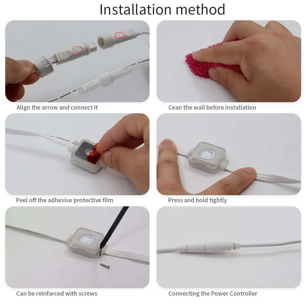 5054 16703IC(WS2811 WS2812B) Eaves LED Light String Kit Outdoor 2.4G BEL+WIFI Controller Work With Alexa Google Home Assistant