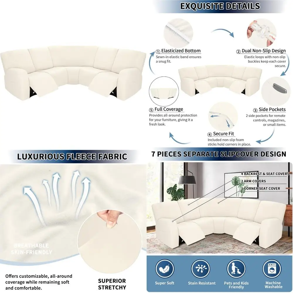 

Очень большие чехлы на секционные диваны, чехлы на диваны с откидной спинкой для L-образных диванов с откидной спинкой, эластичная ткань для удобной посадки