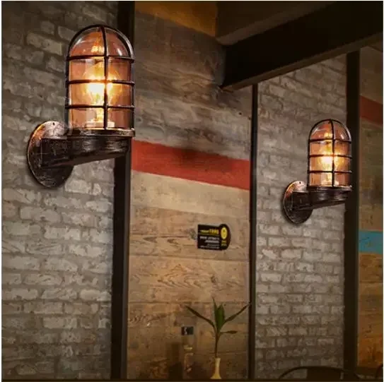 

Vintage industrial style wall lamp attic modern interior lighting iron copper wall lamp