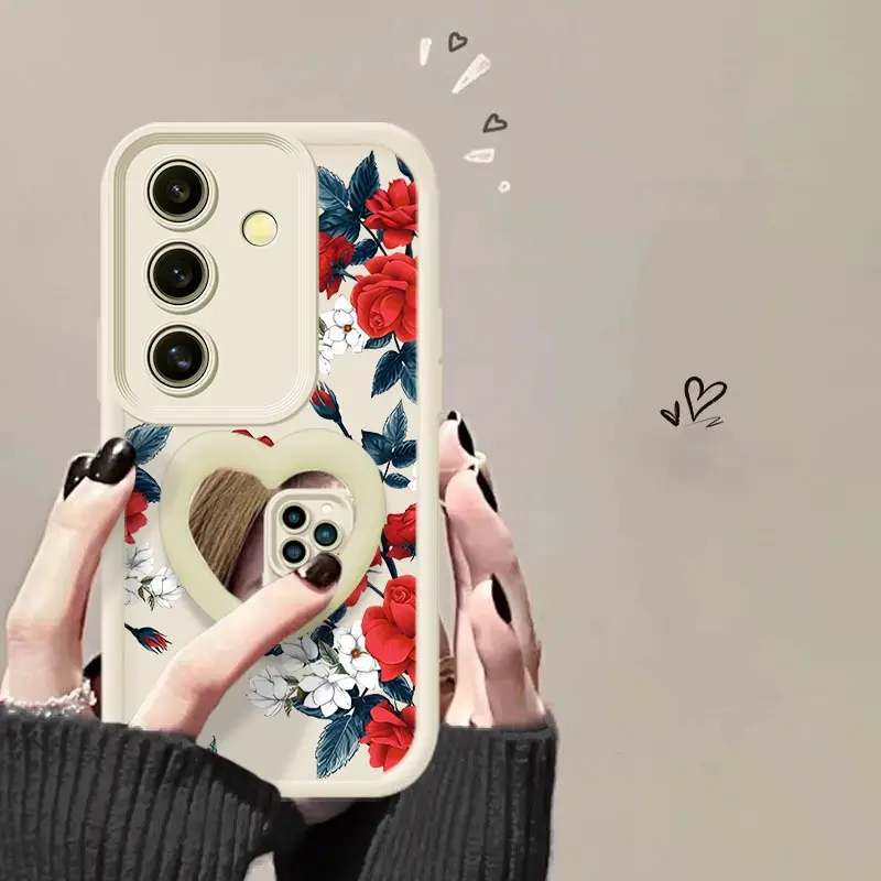 S25 ゴージャスな花柄 新スカイアイ シリコン製スマホケース Samsung S25Plus S25Ultra S24 S24FE S23 S23FE S22 S20Lite M32 M12 カバー