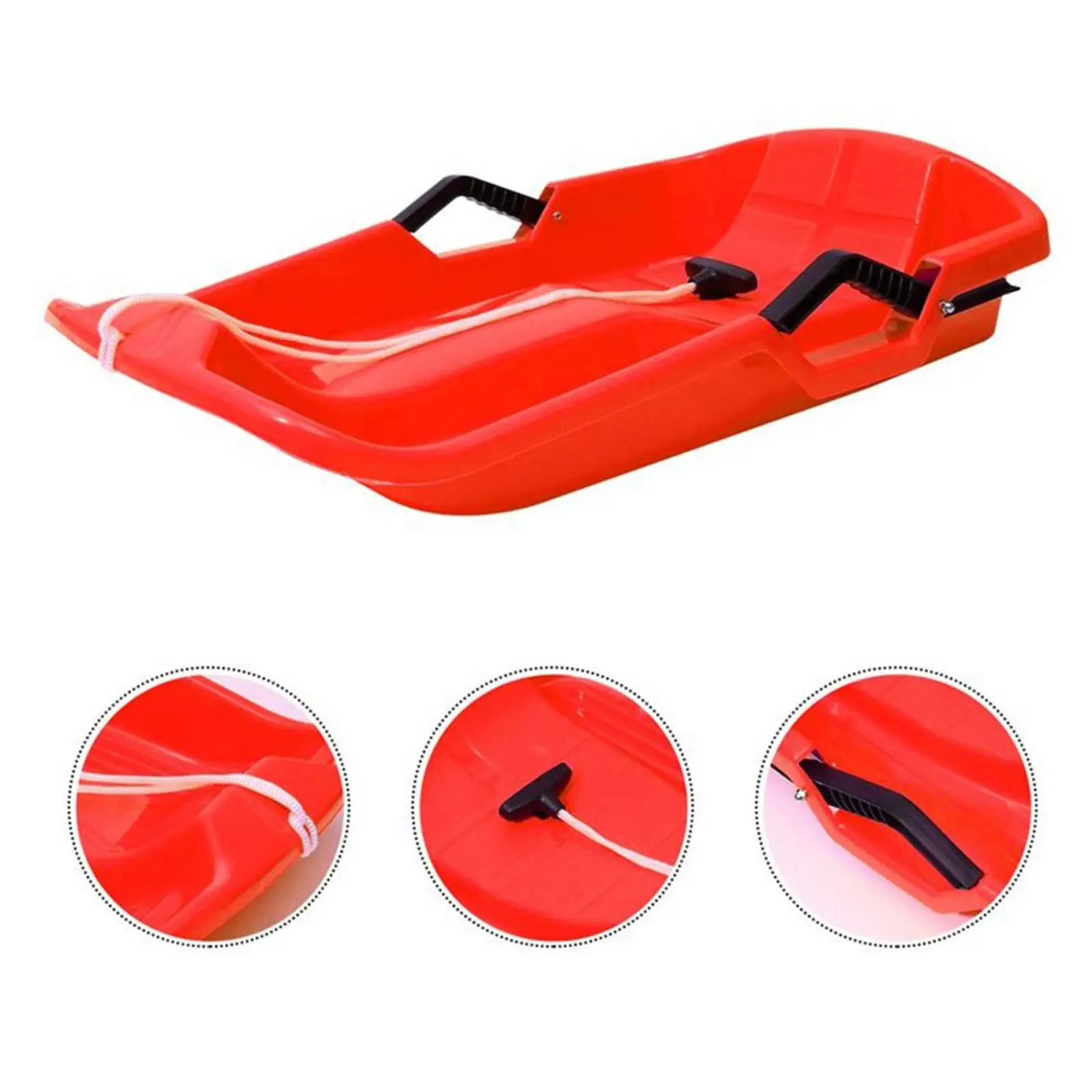 

Durable Snow Sled Child Adults Winter Fun Toy Downhill Sled Toboggan Sledge Luge