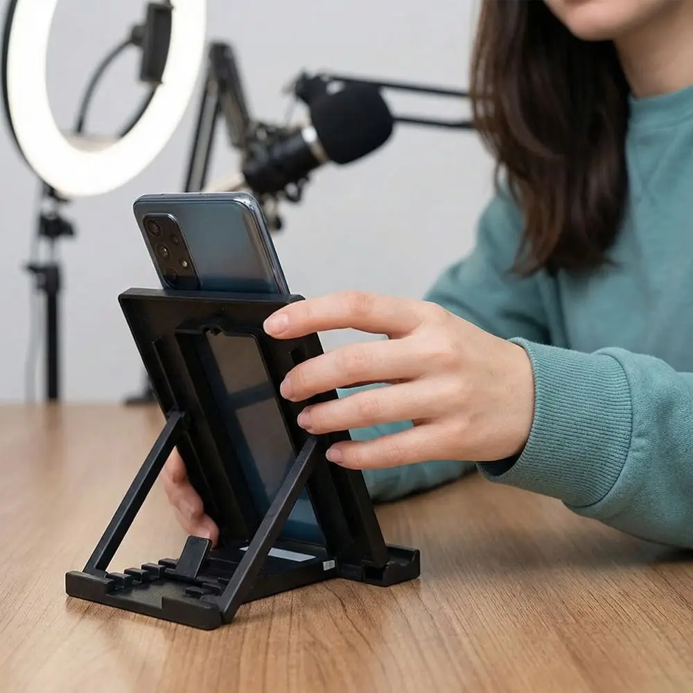 5 Gears Height Tablet Stand Adjustable Black Mobile Phone Stand Desktop Bracket for 7 - 11 Inch Tablet Electronic Reader Phone
